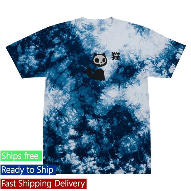 Yujin Clothing Skull Cat Tie Dye Shirt 2023 Navy / White Tie-Dye
